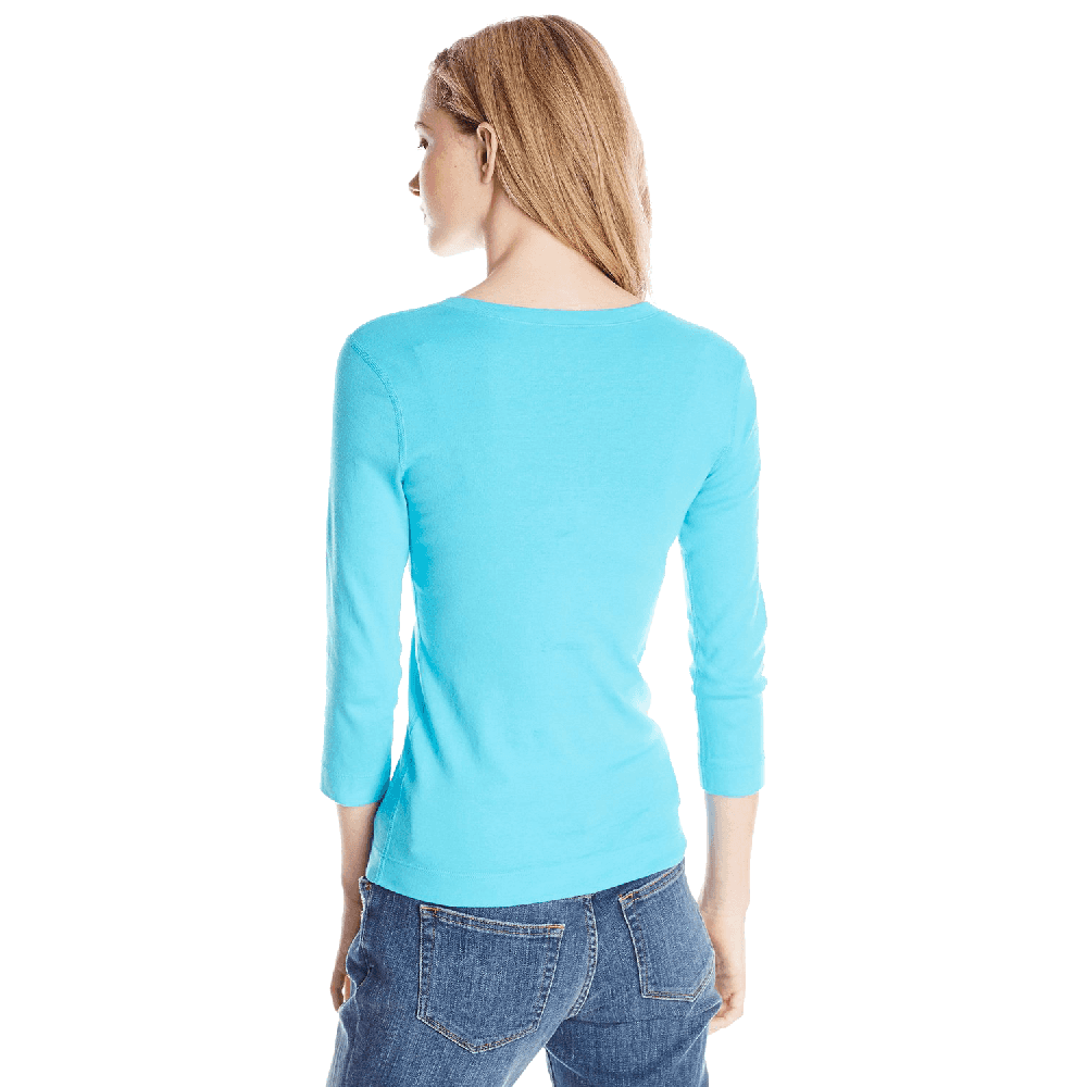 Three Dots Women's 3i4 Sleeve V Neck